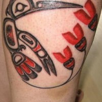 Tribal style hummingbird tattoo