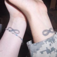 Lovers Infinity wrist tattoos
