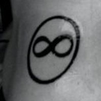 Infinity symbol in circle tattoo