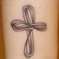 Infinity symbol cross tattoo