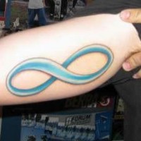 Blue Infinity symbol tattoo