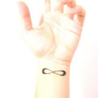 Infinity symbol wrist tattoo