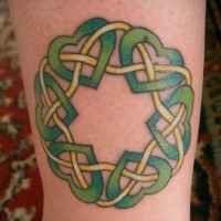 Celtic tracery with hearts