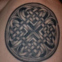 Irish knotted tracery tattoo