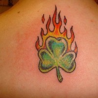 trifoglio irlandese nel incendio tatuaggio
