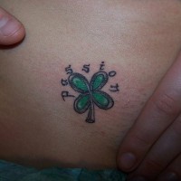 Minimalistic lucky clover tattoo