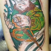 Mythical Irish leprechaun tattoo