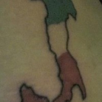 Italian boot with flag colors tattoo