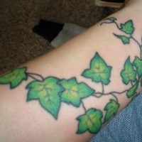 Ivy vine tattoo on wrist