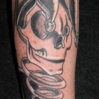 Jack in the box skull black ink tattoo