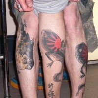 regno mare giapponese sulle gambe tatuaggio