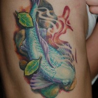 Blauer asiatischer Koi Tattoo