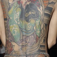 tema giapponese sul tutto corpo tatuaggio