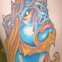 Cartoonisher Jesus Tattoo in Farbe