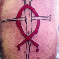 Ichthys and cross tattoo