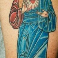 Christian jesus image tattoo in colour