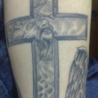 Jesus pain in cross tattoo