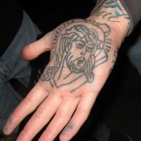 ritratto di gesu' a portata di mano tatuaggio