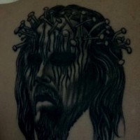 Jesus with crown of nails  tattoo