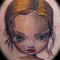Cartoonish kid coloured  tattoo