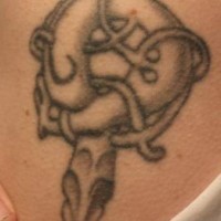 Serpent in knot tattoo