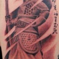 Le tatouage de guerrier terracotta avec des inscriptions