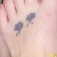 due piccoli coccinelle sul piede tatuaggio