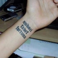 Audaci favet fortuna wrist tattoo