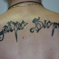 Le tatouage d'écriture Carpe diem sur le dos