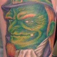 verde vecchio leprechaun tatuaggio