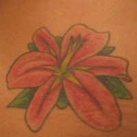 Kleine rosa Lilie Tattoo
