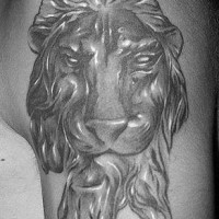 Lion licking his paw tattoo