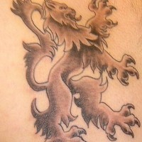 Heraldic lion tattoo