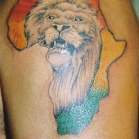 Lion in africa motherland tattoo