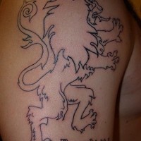 Heraldic lion with psalm number