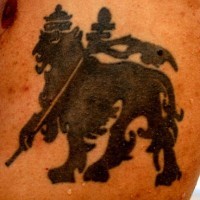 Lion of judah black ink tattoo