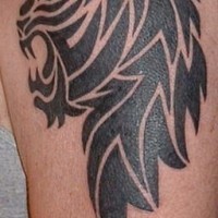 Full black tribal lion tattoo