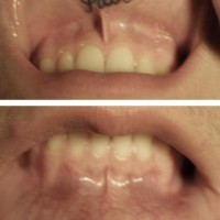 Tatuajes en los labios, labio superior, labio inferior, past, future, pasado, futuro, letra cursiva