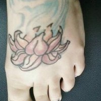 Water lotus tattoo on foot