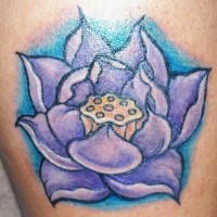 Pale purple lotus blossom tattoo