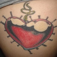 Red tailored heart tattoo
