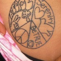 Hippie love symbol tattoo