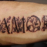 Amor love tattoo in italian