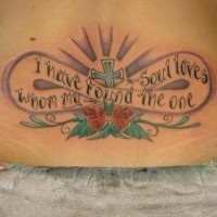 Lower back tattoo, i have found the one whom soul loves