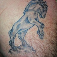 Stone horse tattoo on chest