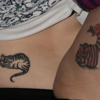 Matching friendship cat tattoos