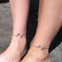 Matching tattoo on legs for friends