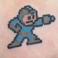 Megaman farbiges Tattoo
