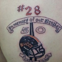 Amerikanisches Fußball Gedenk Tattoo