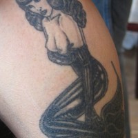 Vamp lady mermaid tattoo